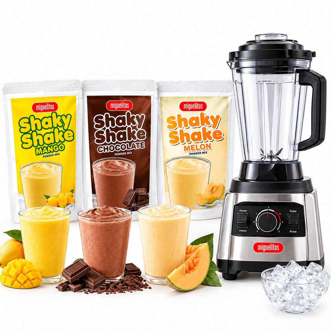 Miguelitos Shaky Shake Package — blender and shake powder mixes