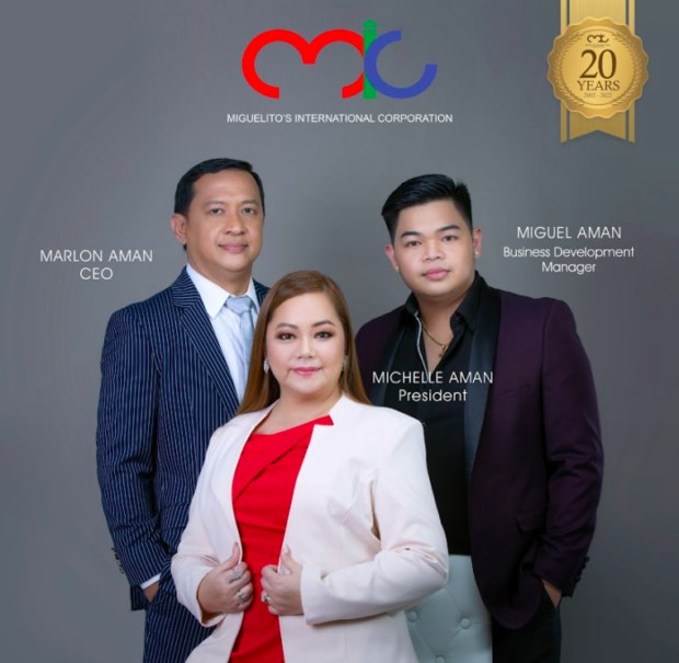 Marlon, Michelle, and Miguel Aman of Miguelitos International Corporation — 20 Years of Success feature, INQUIRER.net