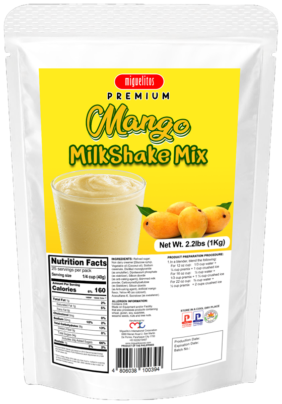 Premium Milkshake Mix Mango pouch