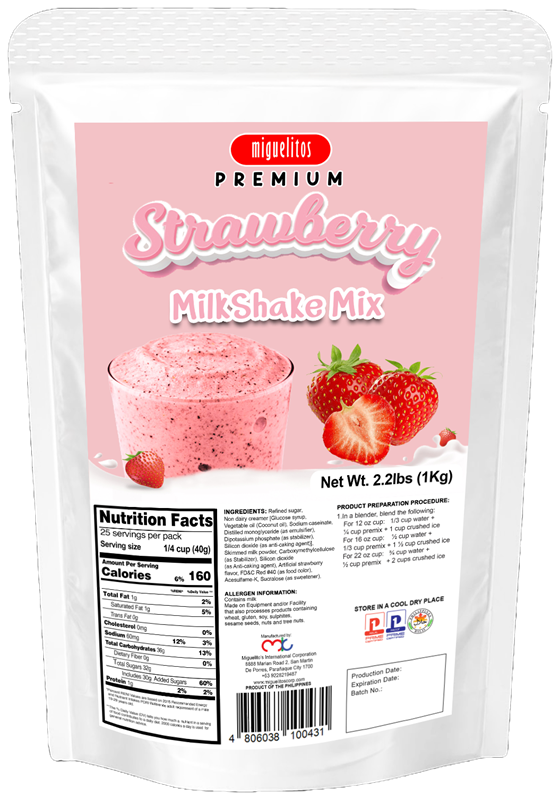 Premium Milkshake Mix Strawberry pouch